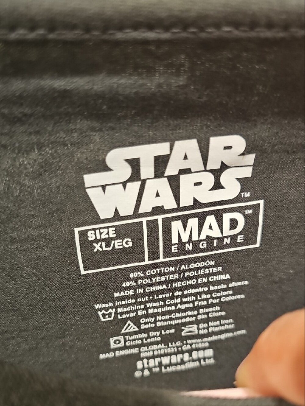 Star Wars Men’s Black Graphic Tee - Darth Maul Face Print - Picture 2 of 4
